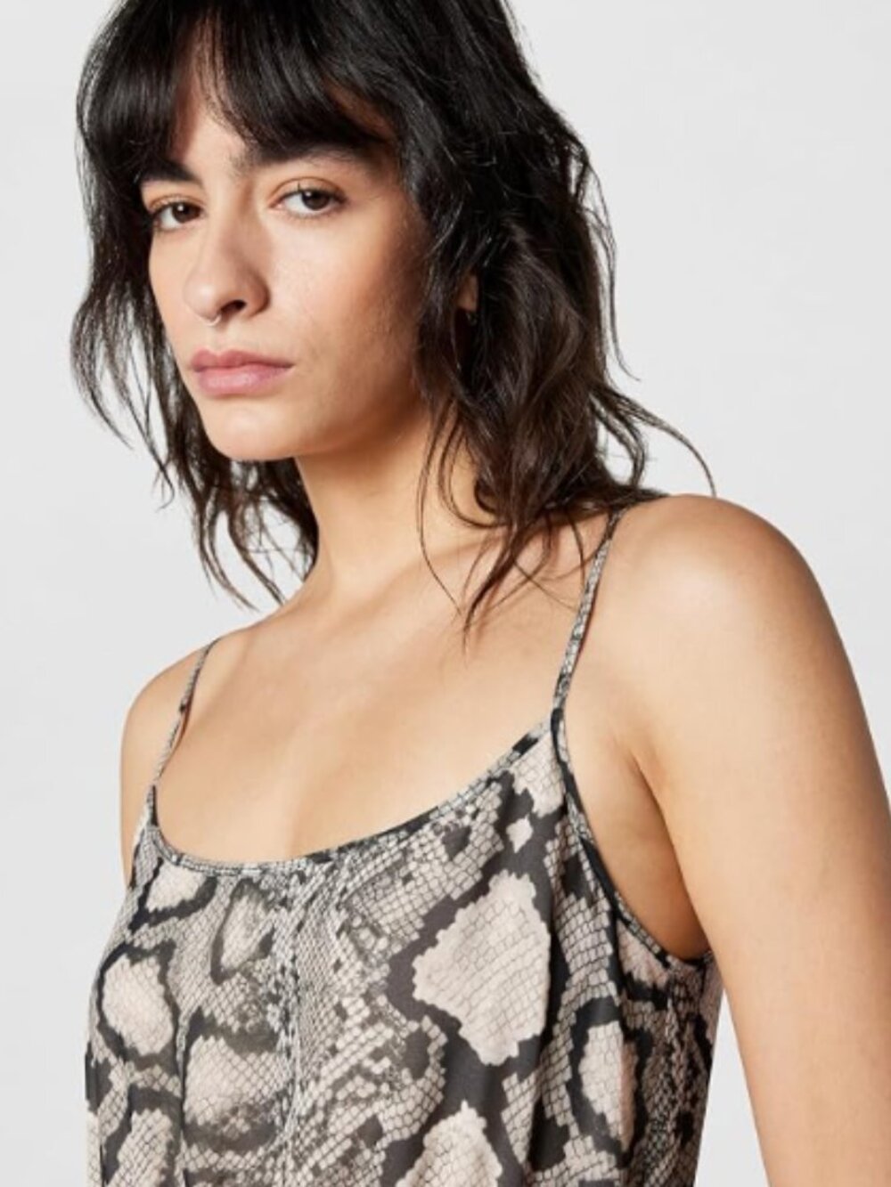 NWT AllSaints Donatella Dress Large Snake Print Midi Sweater Dress Quiet Luxury - Picture 4 of 16